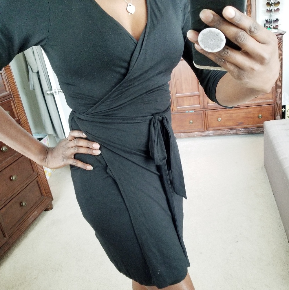 Express Large Black Wrap Dress